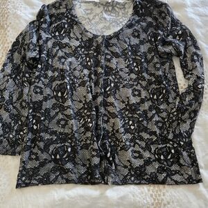 Elegant Black Lace Women's Top